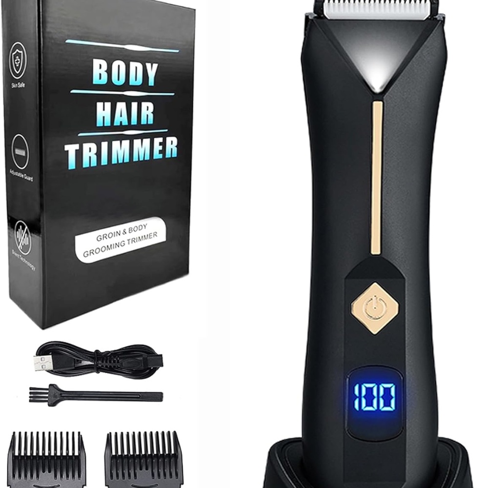 Body Hair Trimmer for Men Groin Hair Trimmer for Men with 4 Replaceable Gift Men